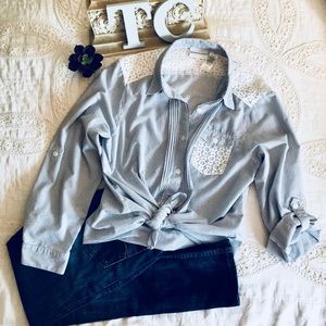 Alfred Dunnar Pinstriped Tuxedo Front Shirt W/Lace